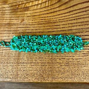Bracelet various shades of green beaded